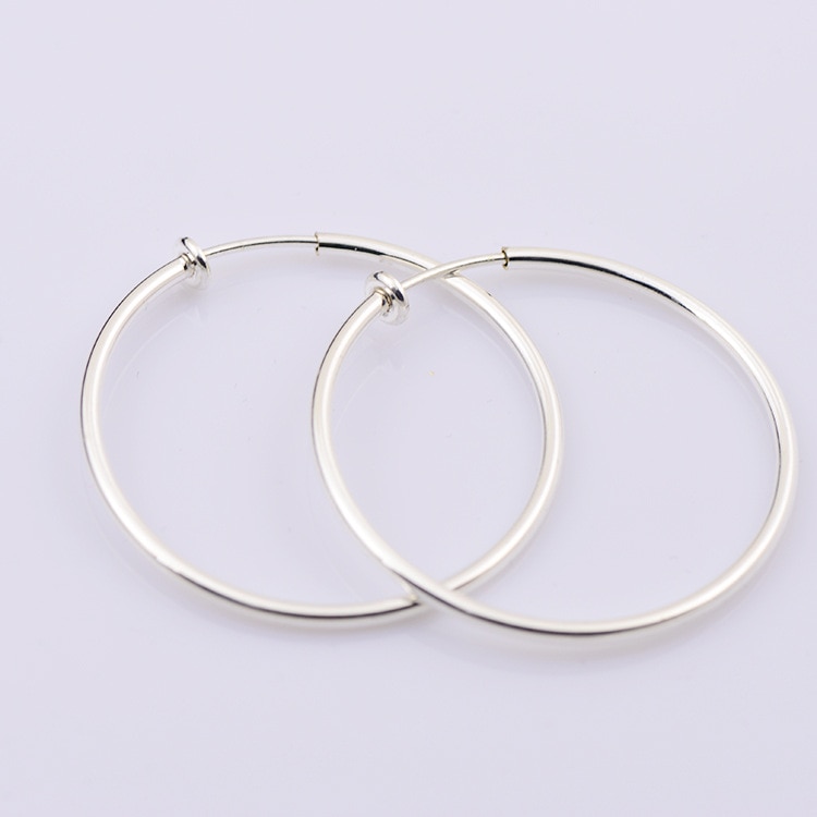 Non pierced ear clip painless ear clip earrings 60MM round clip on earrings for female