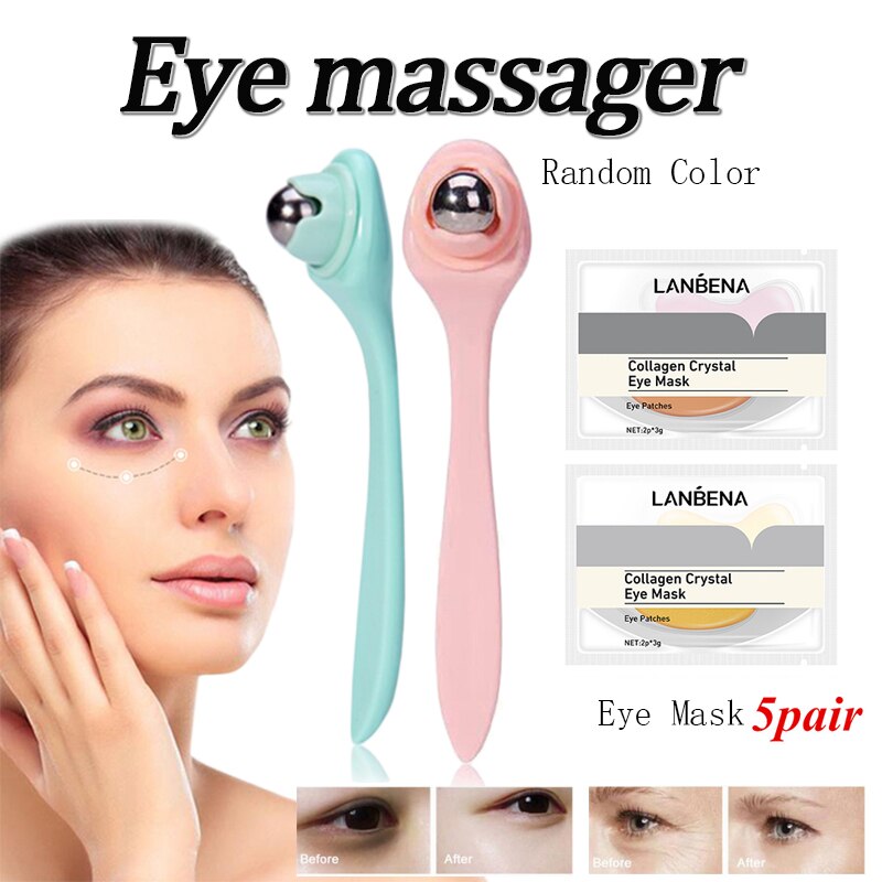 Rouleau de Massage des yeux à 360 degrés, outil de beauté Anti-rides, élimine les cernes, lifting du visage