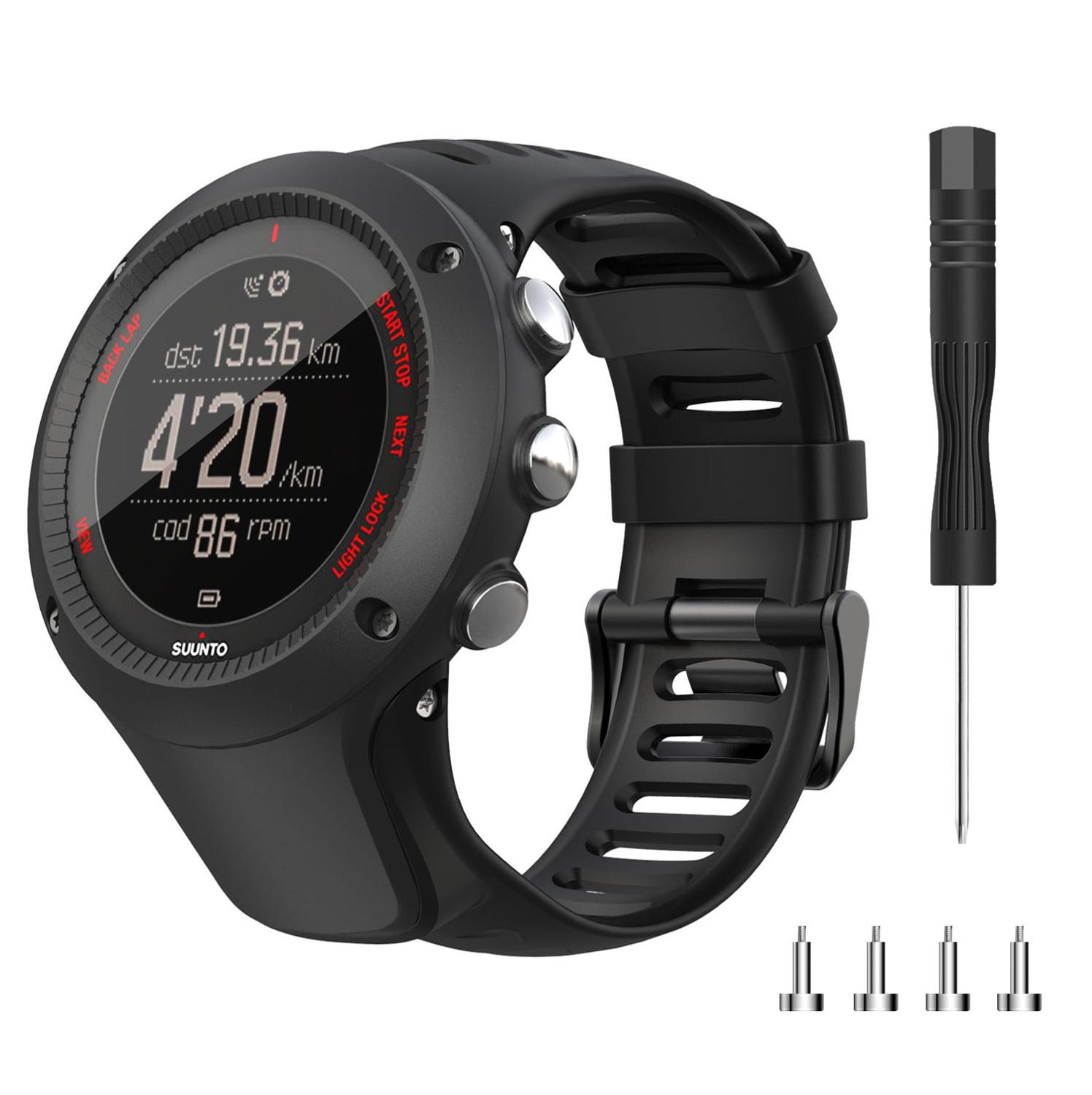 Correa de reloj deportiva para Suunto Ambit, pulsera de silicona transpirable, correa de reloj para SUUNTO Ambit1 Ambit 2 Ambit3: Blanco