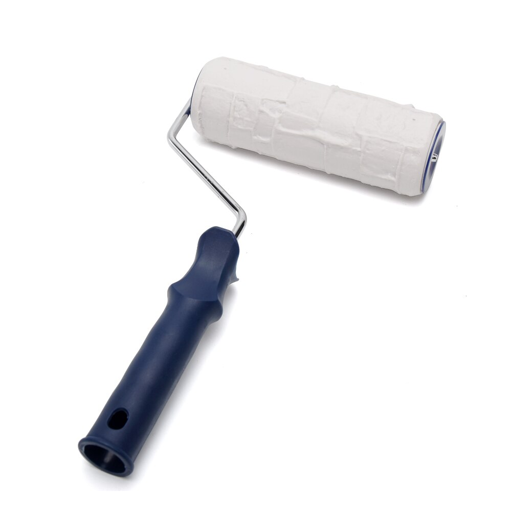 8inch DIY Brush With Handle Embossing Tool Patterned Office Portable Paint Roller Accessories Wall Texture Rubber