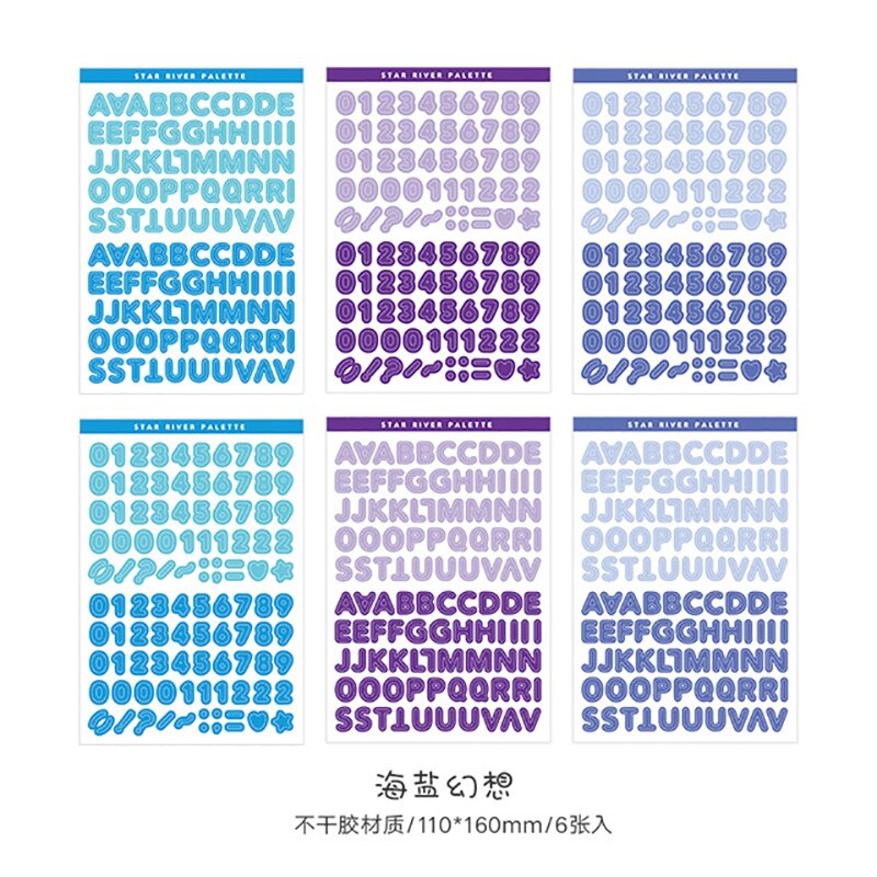 Oein 6 Sheets Alphabet Stickers Self Adhesive Letter Stickers: haiyanhuanxiang