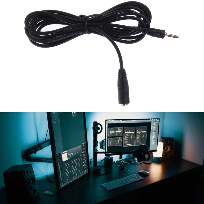 69HA 2.5mm Jack Connector Extension Cable Extender Cord AUX Line for Headsets