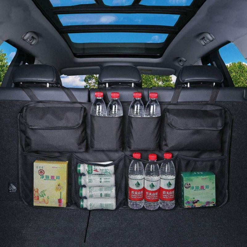 Verstelbare Kofferbak Organizer Backseat Auto Opbergtas Netto Hoge Capaciteit Multi-Gebruik Oxford Autostoel Organizer Opknoping Bag