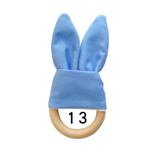 1Pcs Baby Bijtring Houten Ring Baby Bunny Oor Bijtring Kinderziektes Speelgoed Veilig Rustgevende Chew Douche Dental Oefening Speelgoed: 13