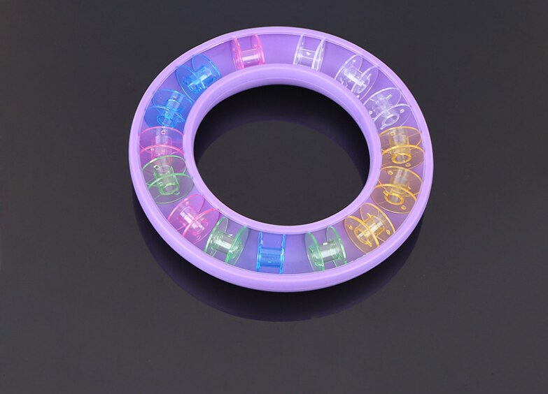 DIY Portable Bobbin Holder Sewing Needles Saver Plastic Bobbin Storage Case Rubber Ring Sewing Tools Handicraft