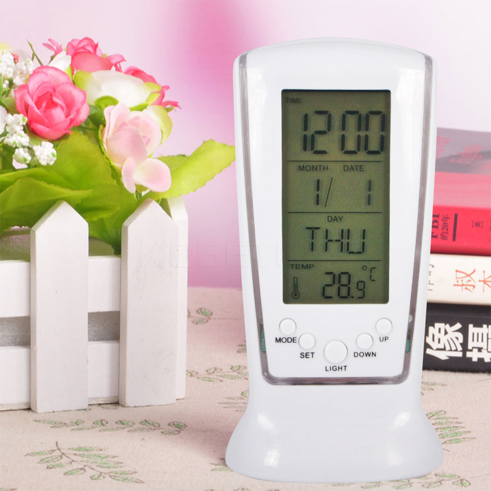 1Pc Kalender Thermometer Wekker Met Led Backlight Digitale Nachtlampje Wekker