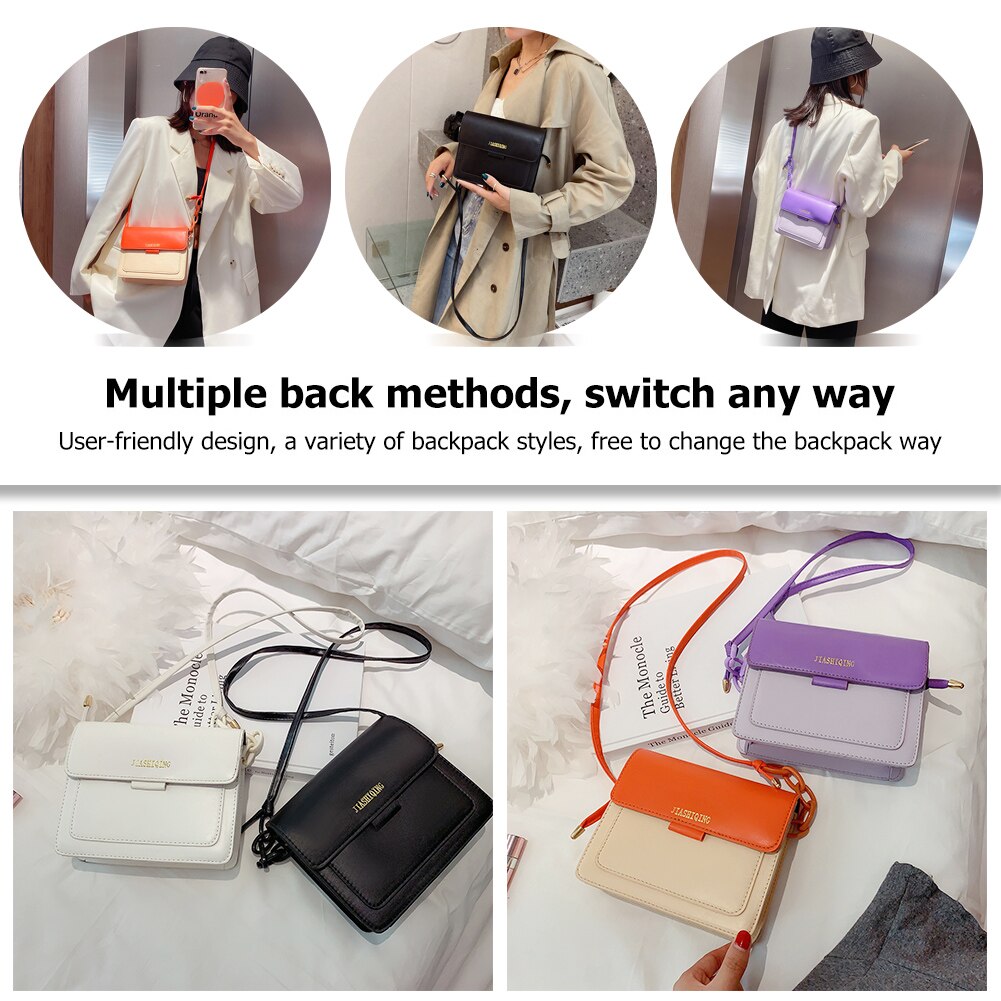 Hit Kleur Vrouwen Schoudertas Pu Reizen Dagelijks Vierkante Crossbody Handtassen Jeugd Dames Eenvoudige Veelzijdige Tas