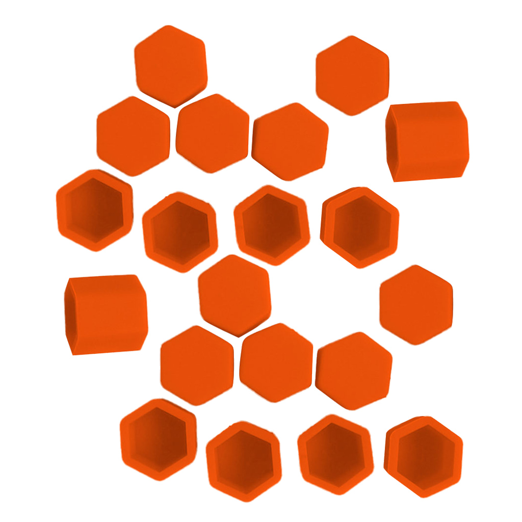 20 stk 17mm bilmøtrik dæksel bolte sekskantede møtrik dæksler auto bil hjul dæk plast silikone støv beskyttelses hætter beskytter sæt