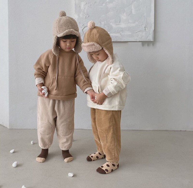Pantalon en velours côtelé pour bébé garçon et fille, sarouel décontracté, couleur unie, ample, à la , printemps automne