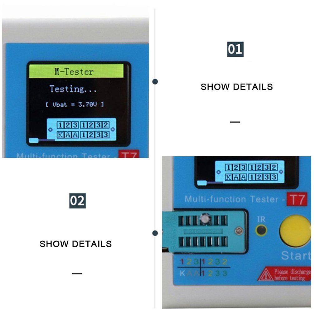 LCR-T7 High-Speed Transistor Tester Full-Color Tft-scherm Grafische Display Micro Usb Opladen Transistor Tester