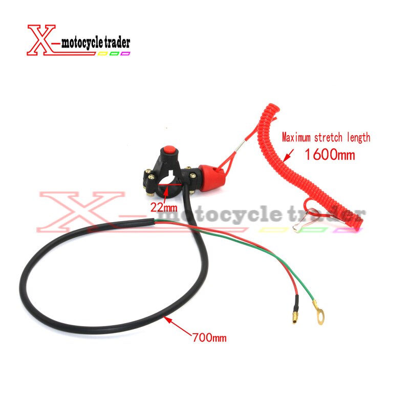 Kill Stop Switch Open Closed Safety Tether Push Button for 2 Stroke ATV Quad Go Kart Dirt Pocket Mini Bike Motorcycle Motocross