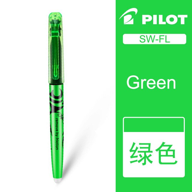 Pilot sw-fl frixion slettelig highlighter 6 stk farvemarkør sæt doodle malerartikler: Grøn