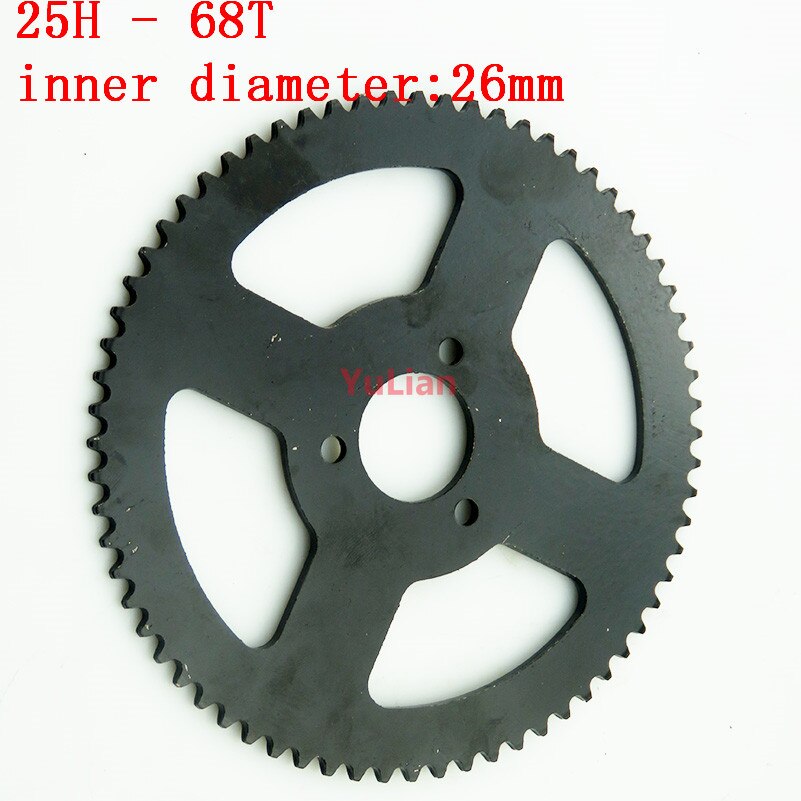 25H Koppeling Drum Gear 25H 68T 26Mm Tandwiel + 25H Chain 136Links Voor 2 slag Minimoto Pocket Bike Atv Quad: 68T 26mm sprocket