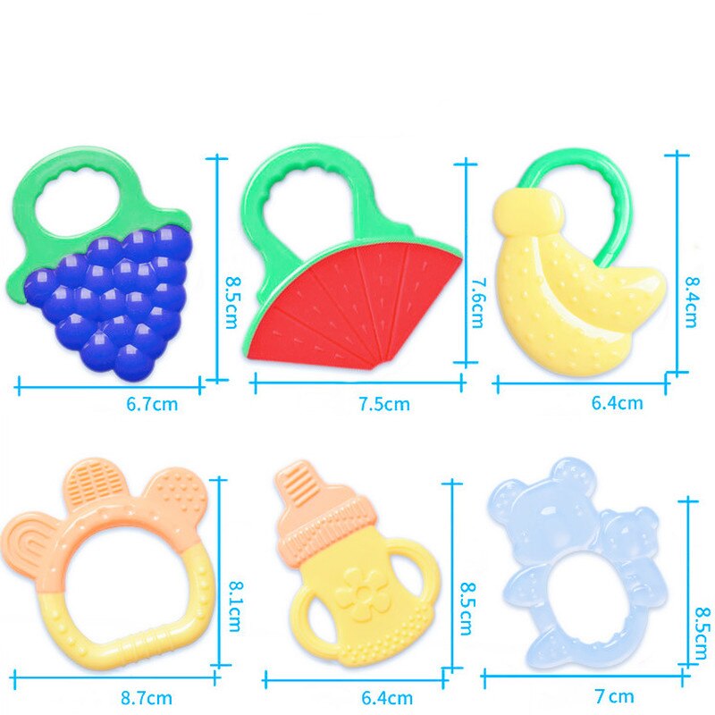 Baby Bijtring Veiligheid Siliconen Fruit Bijtringen Voor Baby Infant Kids Kauwen Tand Speelgoed Stereo Tand Lijm Molaire Stok