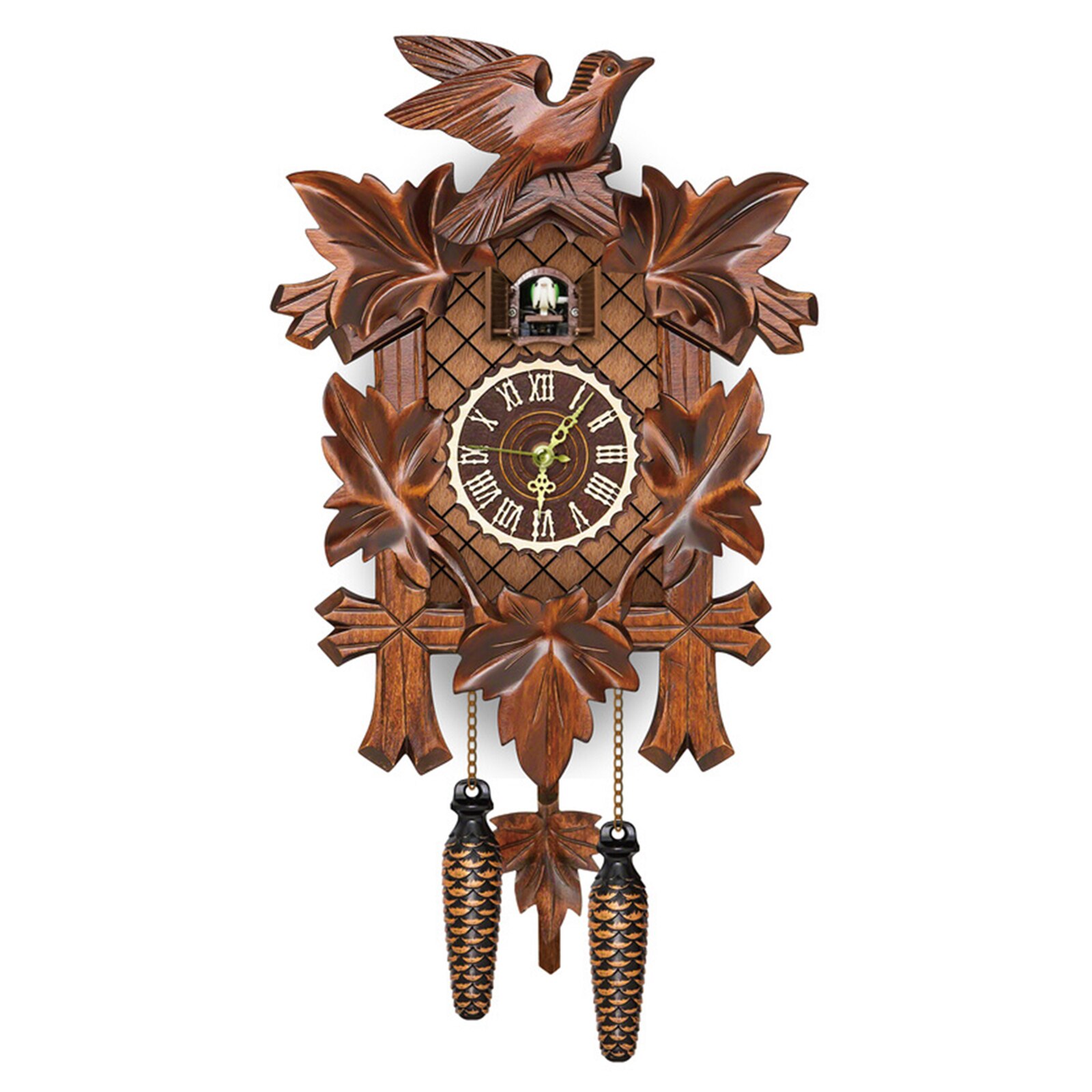 Alemán Bosque Negro reloj de cuco Retro nórdico de madera de estilo reloj de cuco pared PR venta: B