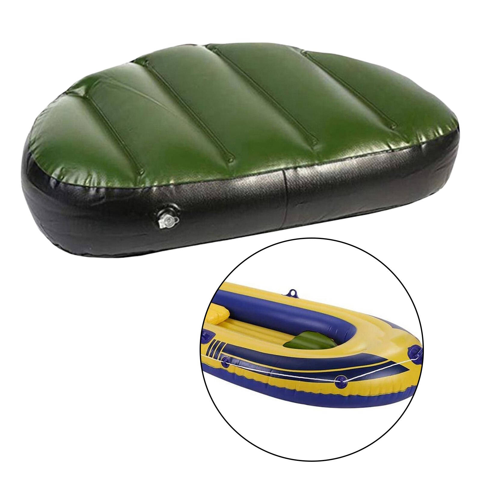 Coussin de siège gonflable pour Kayak, en PVC, Portable, pour bateau, pour Sports d&#39;eau en plein air: Black Green