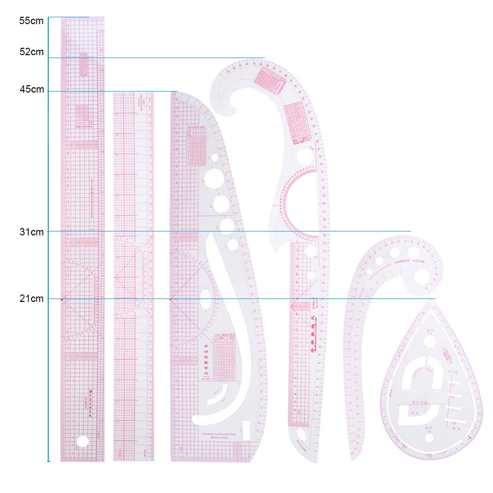 9pcs/set Multi-function Clothing Sample Cutting Ruler Metric Yardstick Rulers Drawing Tailor Ruler Curve Yardstick Sewing Tools: Default Title