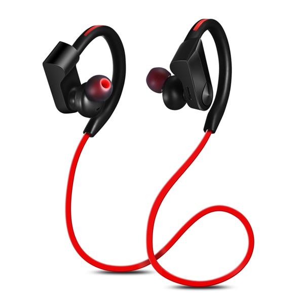 CBAOOO Sport Bluetooth Hoofdtelefoon Draadloze Koptelefoon Bluetooth Headset Waterdichte ruisonderdrukking met Microfoon voor android ios: red