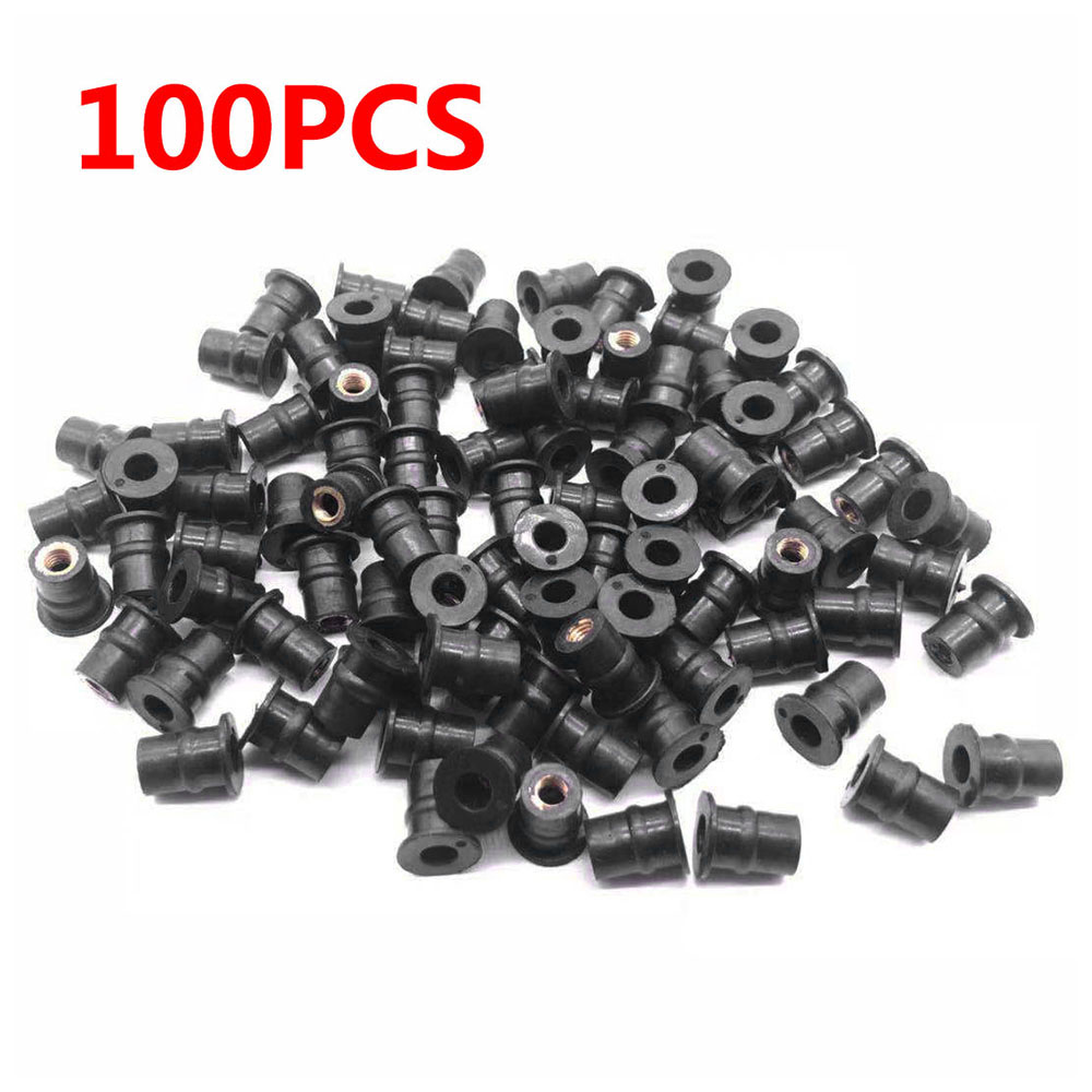 50/100 pièces M5 caoutchouc bien écrou 5 Mm métrique moto pare-brise bien écrou contre-écrou laiton écrou fort robuste motos accessoires: 100pcs