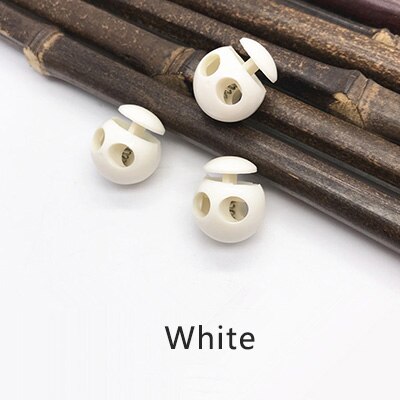 20pcs 18X21mm Plastic Stopper Hat Cord End Cord Lock Spring Elasticity Adjustment Buttons DIY Clothing Decor Rope Buckle DS014: White