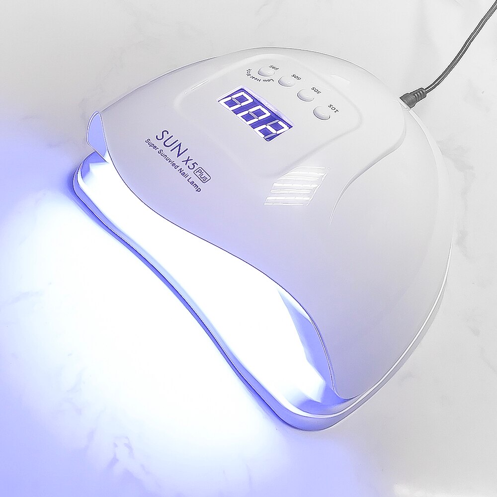 SUN 5 X Plus-Lámpara LED para uñas, lámpara de 36 secador de uñas LED con pantalla LCD de 80W para esmalte de Gel y manicura, temporizador con Sensor automático