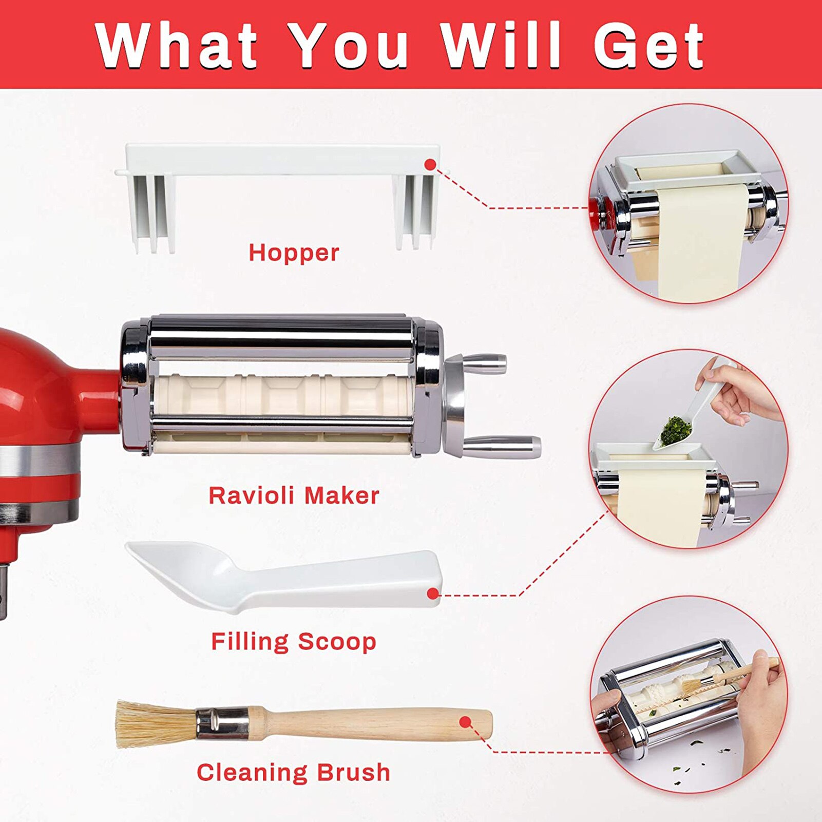 Ravioli Maker Mixers Attachment For Kitchenaid Stainless Steel Nudeln Machine Kitchen Pasta Tool