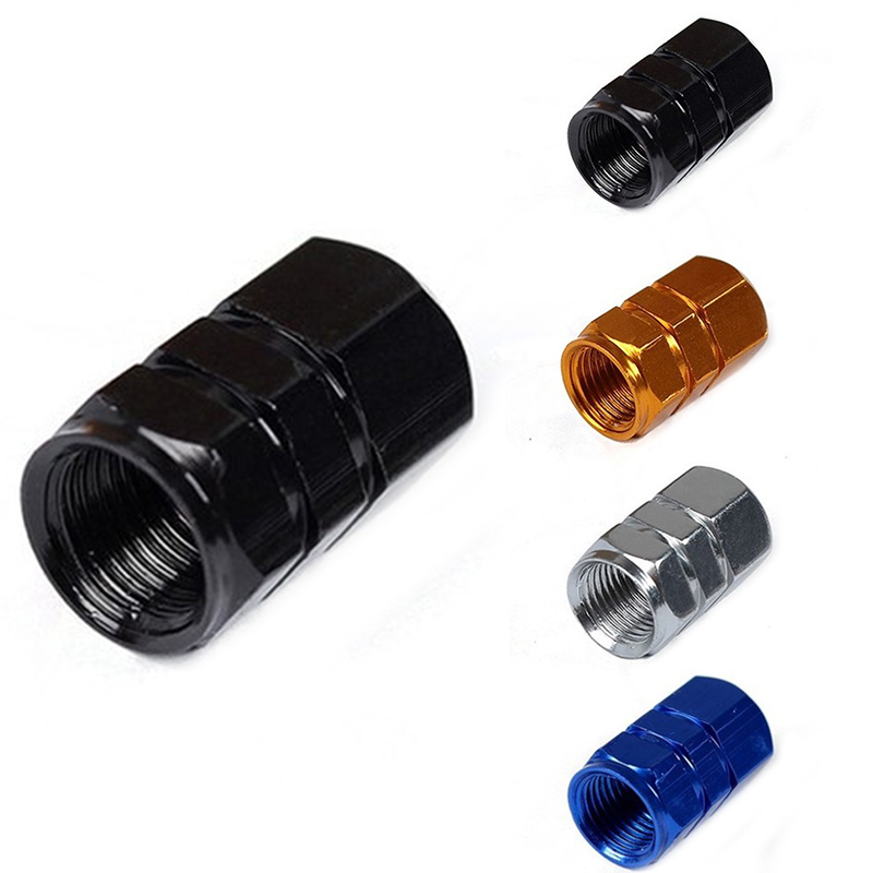 4Pcs Aluminium Band Steel Air Valve Caps Auto Truck Bike Tyre Valve Stofkap Motor Bike Autobanden Wiel velgen Stem Air Valve Cap