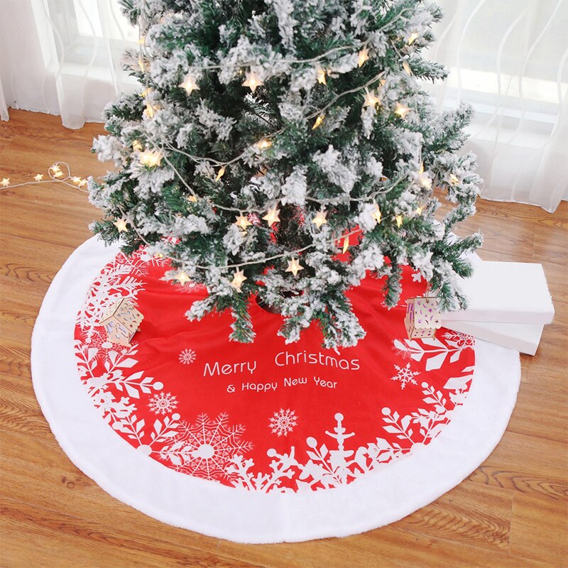 48 ''Rode Kerstboom Rok Decoraties Rok Met Sneeuwvlokken Jaar Party Rustieke Xmas Tree Ornamenten