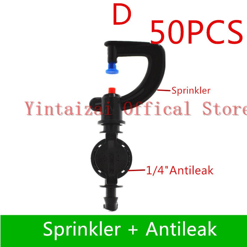 50Pcs Automatische Irrigatie Sproeier Tuin Tuinieren Micro Sprinkler Apparatuur Kas Roterende Verneveling Nozzle Irrigatie: D  50pcs