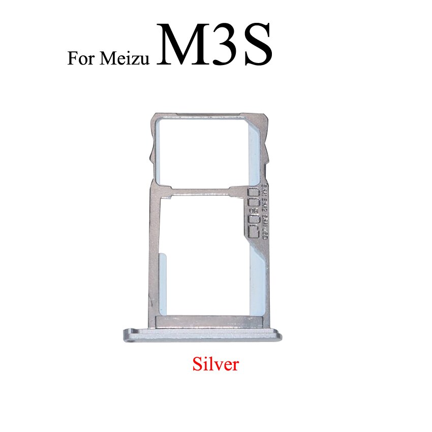 YuXi pour Meizu M5S M3S SIM carte plateau prise fente support adaptateur pièces de rechange pour Meilan 3S 5S: M3S Silver