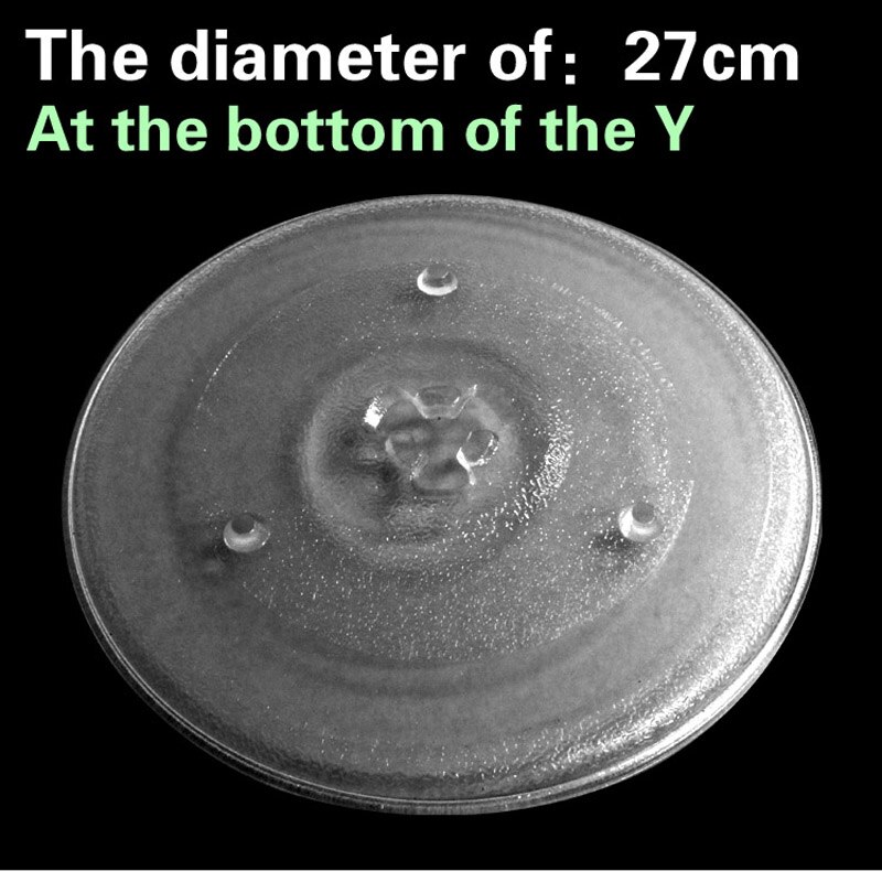 27cm diameter Y shape underside Flat chassis Microwave oven turntable Glass turntable Microwave glass tray parts