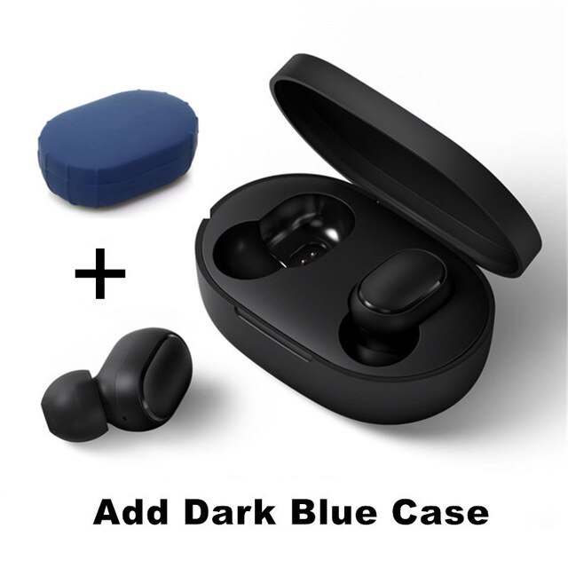 Xiaomi Redmi AirDots S inalámbrica Bluetooth 5,0 auriculares estéreo TWS izquierda bajo Gal modo Bluetooth 5,0 auriculares de reducción de ruido: Add Darkblue Case