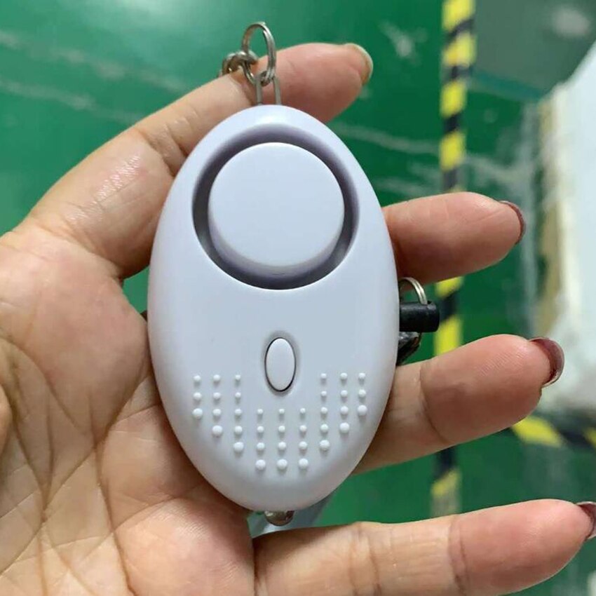 Personal Alarm, 10 Colors Personal Alarm Keychain with LED Light, 130 db Emergency Security Alarm for Elderly Women Kids: White