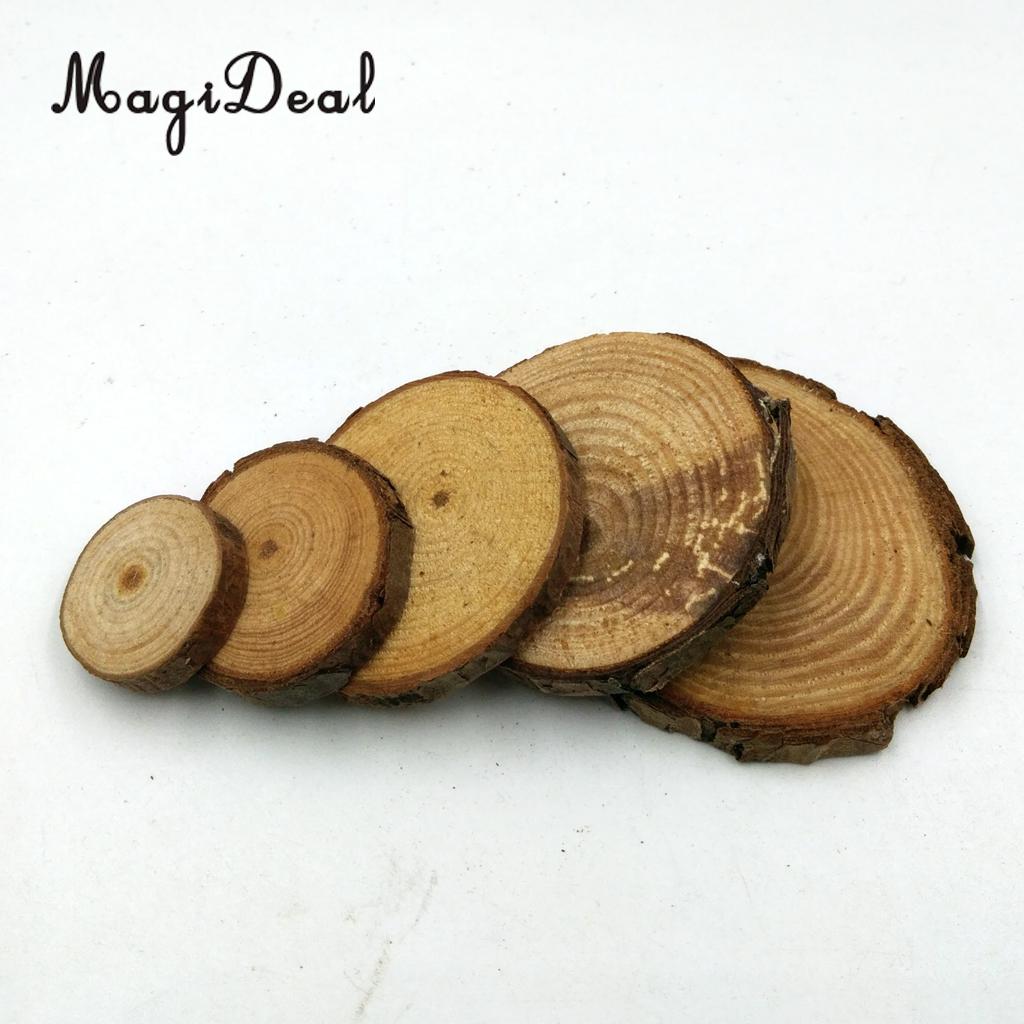 50Pcs 20-40mm Mixed Mini Wood Tree Slices Pine Log Slices Natural Rustic Craft Wedding Christmas Centerpiece Decoration
