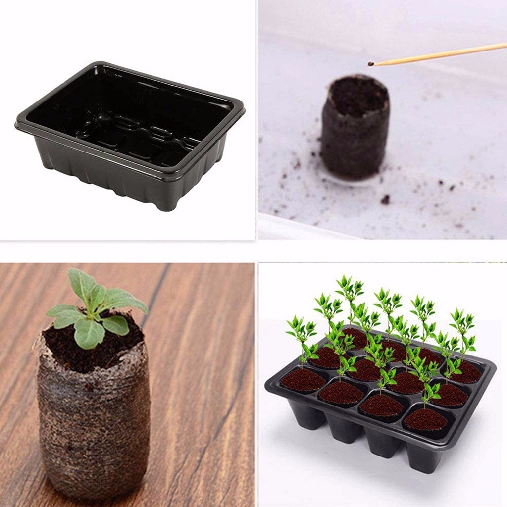 12 Cells Hole Nursery Pots Plant Seed Box Tray Insert Seeding Case Plastic Plant Seeds Growing Box Base Garden Grow Box #YL10
