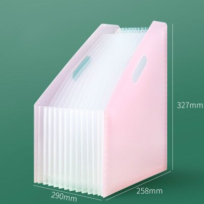 Desk File Folder Document Paper Organizer Storage Holder Multilayer Expanding Box School Office Stationery: A-pink