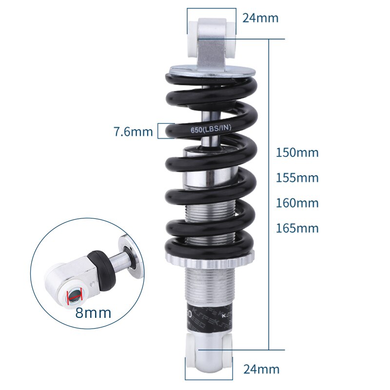 KS EXA Mountain Bike Rear shock Absorber 165mm 150 155 160mm Folding Bike Spring Shock Absorber 650 lbs