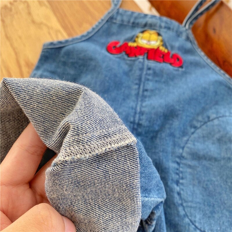 EnkeliBB Super Cute di Alta Qualità Per Bambini Fionda Tute E Salopette Autunno Denim Complessivi Per Il Bambino Ragazzo e Ragazza Cartton Ricamo Abbigliamento