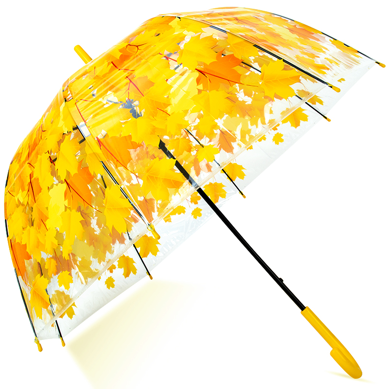 Fancytime Vrouw Kid Regen Paraplu Creatieve Schattige Verse PVC Transparante Paraplu Paddestoel Bladeren Kooi Boog Transparante Paraplu