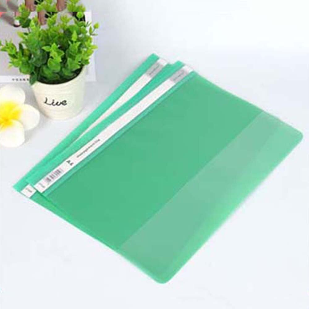 10 pcs Documents Holder Strong Clear Cover A4 Presentation Project Files Hard PVC Document Folder: green
