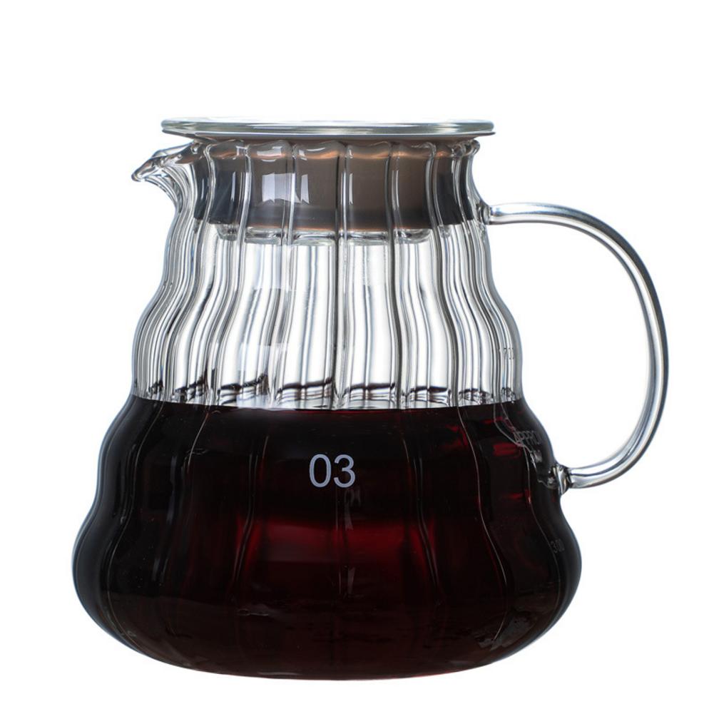 Glas kaffekande kaffekedel genanvendelig varmebestandig kaffe tekande redskab kaffe server barista percolator 300ml 500ml 700ml