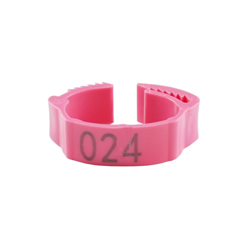 30PCS Numbered Poultry Chicken Leg Band Clip-on Adjustable Buckle Ring For Animal Duck Pigeon Goose Digital Label 6 Colors: Pink (30pcs) / Random Numbers