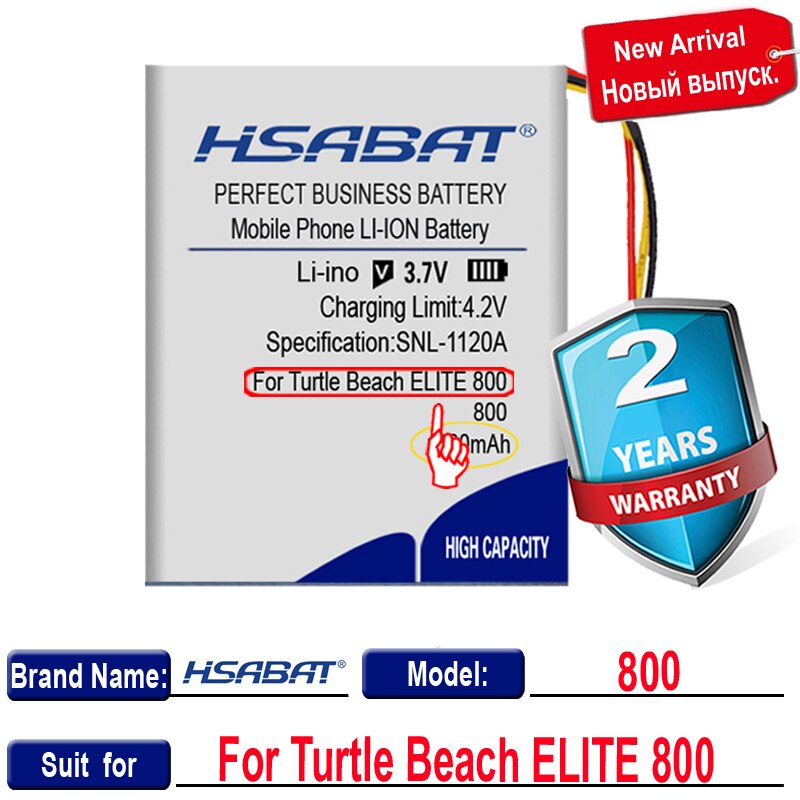 Batería de 100% mAh para auriculares, novedad 1300, para Turtle Beach ELITE 800, en stock