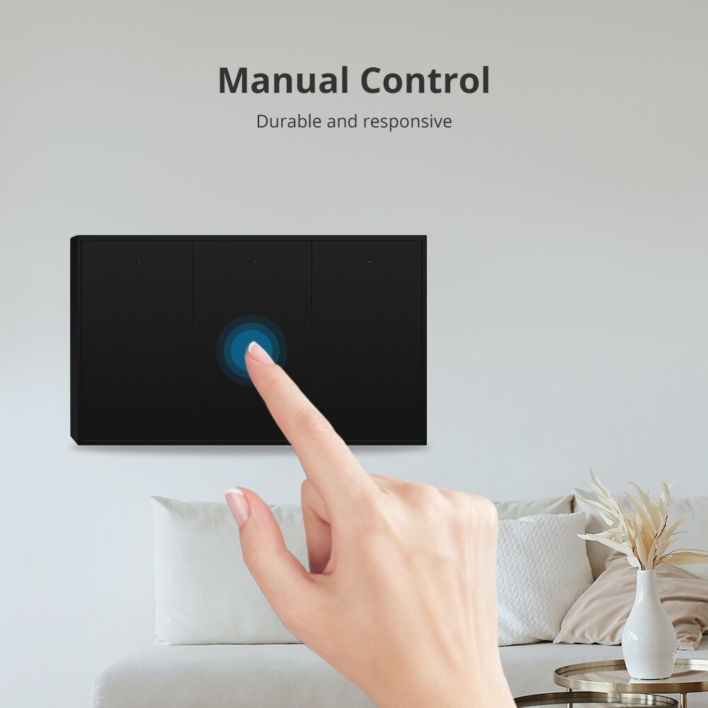 Zemismart Zigbee US AU interrupteur d'éclairage mural pas neutre 1 2 3 Gangs interrupteur noir fonctionne avec Tuya Alexa Google Home Voice