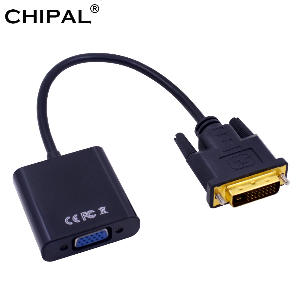 CHIPAL 1080P DVI-D DVI naar VGA Adapter 24 + 1 25Pin Male naar 15Pin Vrouwelijke Kabel Video Converter voor PC Computer HDTV Monitor