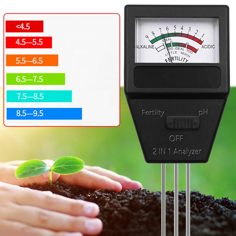 Compact 2 in 1 Soil Fertility &amp; pH Tester with Three Probes PH Soil Testing Kit for Plants/Flowers/Potted Plants/Garden