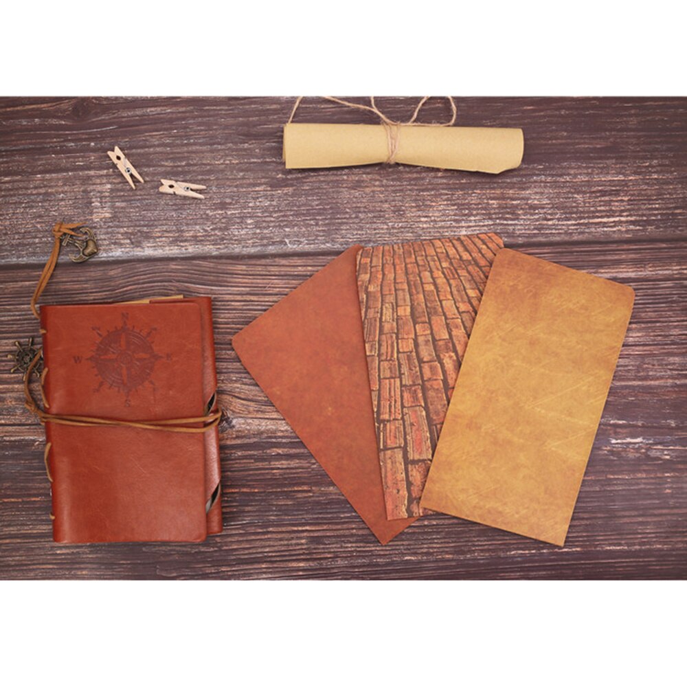 WYAN 60 Stuks Vintage Enveloppen, Natuurbruine Kraftpapier Enveloppen Met 60 Stuks Stickers Voor Uitnodigingen en Brieven (15 CM * 10,5 CM