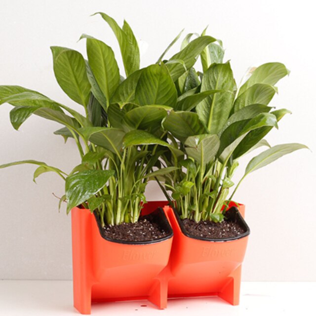 2 Pcs Stackable Hanging Flower Pot Mini Stacking Garden Vertical Plant For Veg Herb Fruit Indoor Outdoor All Season Home Decorp: Brick red