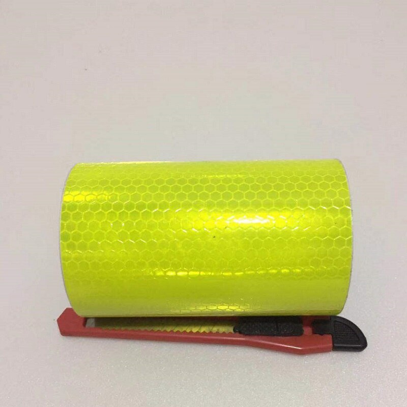 10cm*1m pil/twill selvklæbende pvc reflekterende sikkerhedsadvarselstape vejtrafik byggeplads reflekterende guideskilt: Ren gul