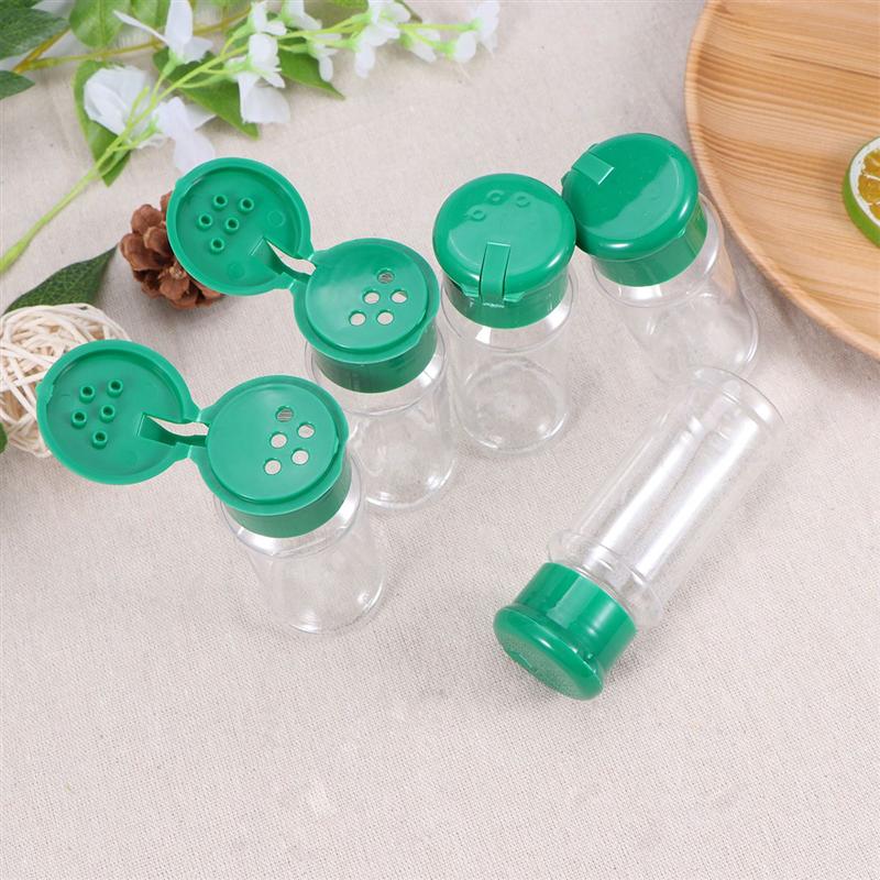 10Pcs Kruiden Flessen Clear Plastic Zout Jar Kruiderij Kan Cruet Spice Pot Peper Shakers Voor Keuken Barbecue